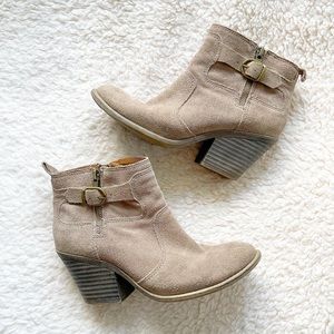 Lucky Brand buckle ankle booties
